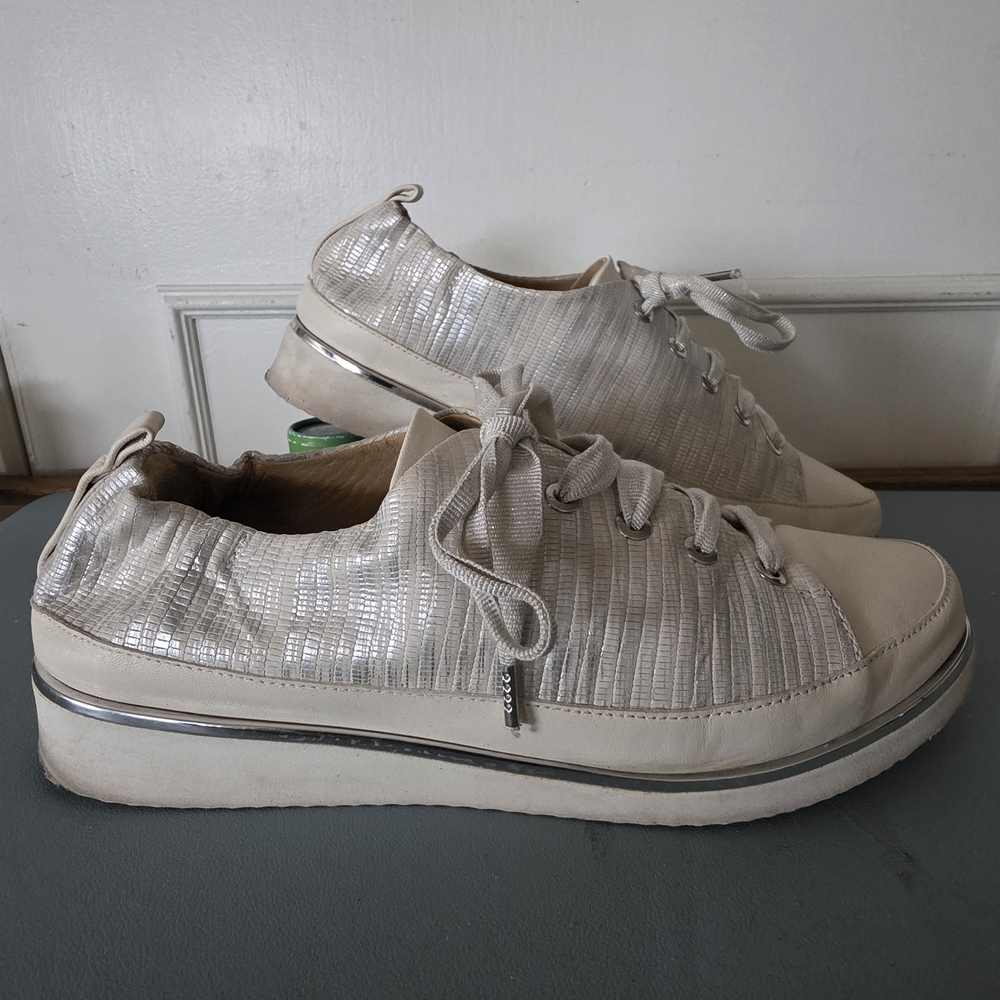 Ron White Nova sneakers, slip on, Size 38 - walking, travel, silver white